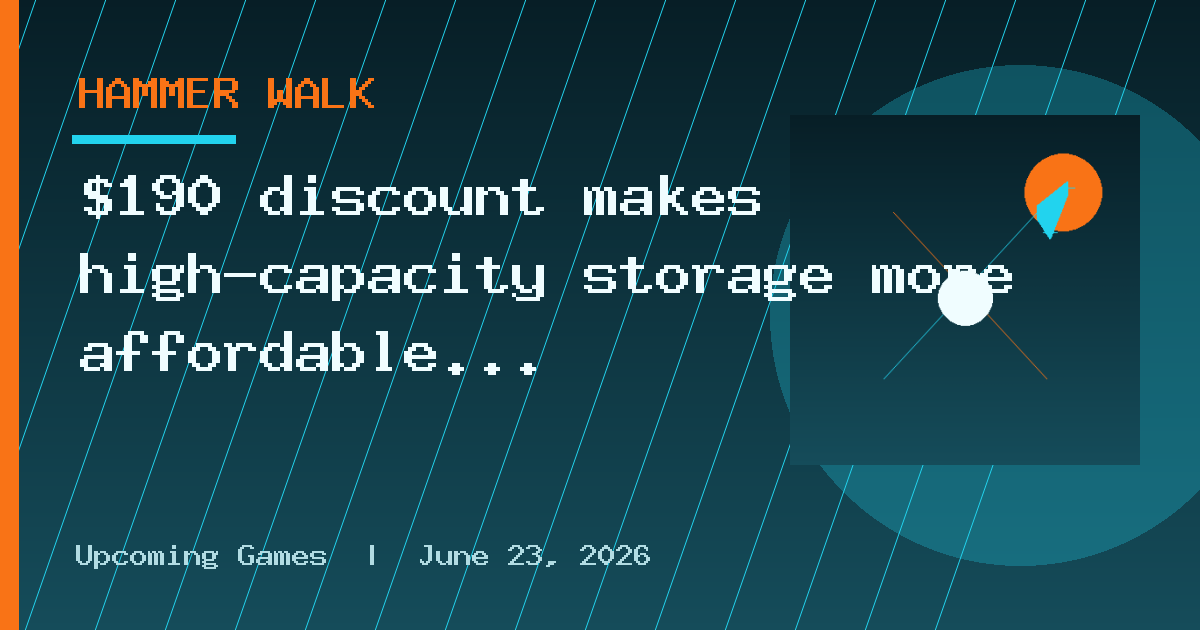 $190 discount makes high-capacity storage more affordable