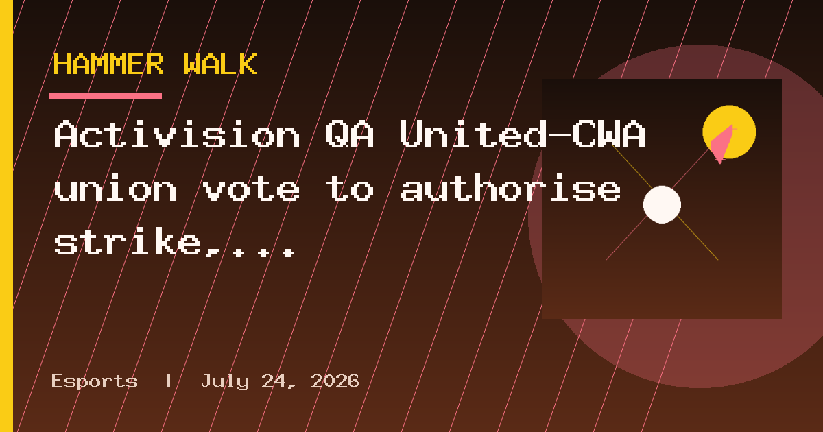 Activision QA United-CWA union vote to authorise strike, claims publisher has
