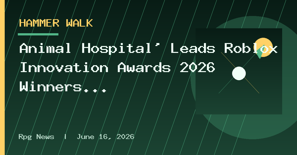 Animal Hospital’ Leads Roblox Innovation Awards 2026 Winners as Roblox Unveils