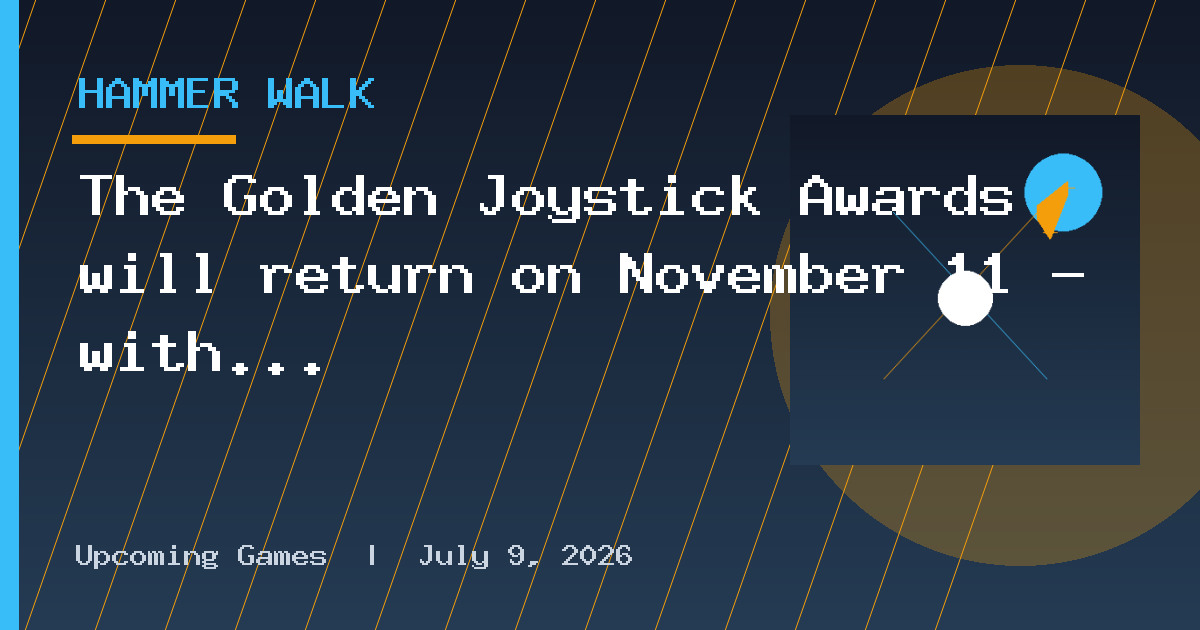 The Golden Joystick Awards will return on November 11 - with a new look